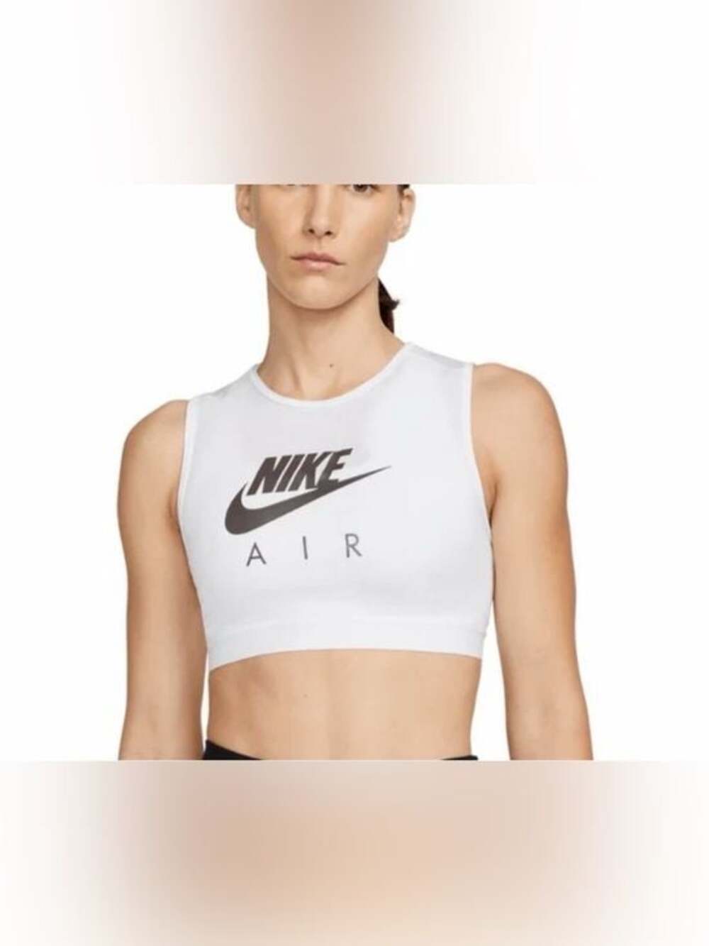 NIKE Women's AIR High-Neck Yoga/Pickleball Sports Bra-White DM0643-100 Small